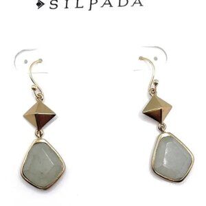 Silpada Brass Jade Goddess Aventurine Drop Earrings